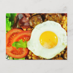 Cartão Postal desenho de café da manhã inglês