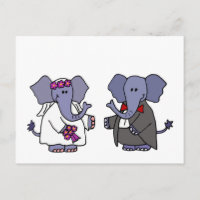 Desenho de casamento de noiva e noivo elefante eng