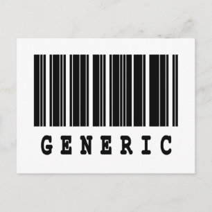 Cartão Postal desenho de código de barras genérico