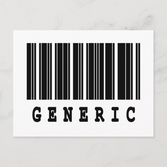 Cartão Postal desenho de código de barras genérico (Frente)