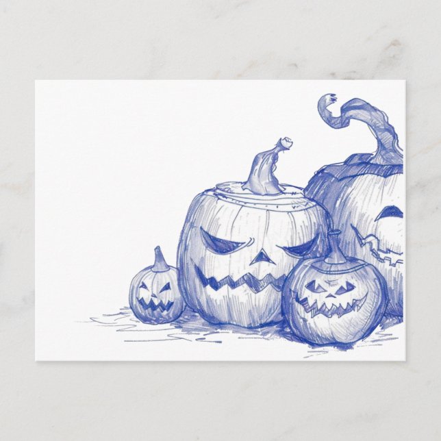 Cartão Postal Desenho de desenho de vinheta ou desenho de lanter (Frente)