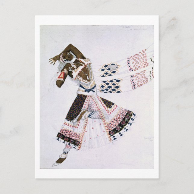 Cartão Postal Desenho de figurino de Le Dieu Bleu, 1911 (litogra (Frente)