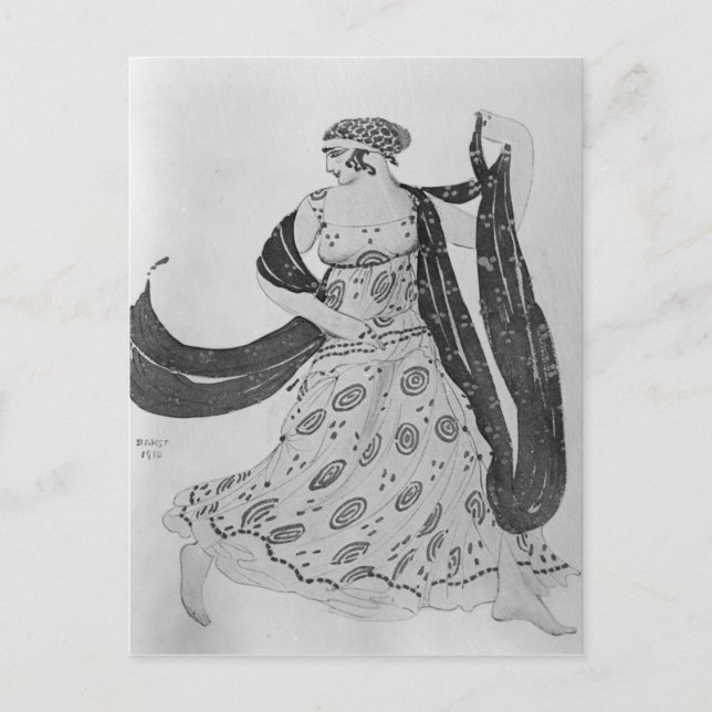 Cartão Postal Desenho de figurino para 'Cleópatra', 1910 (Frente)