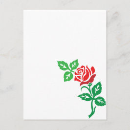 Cartão Postal Desenho de Flor de Rosa Vermelha – Beleza Floral C