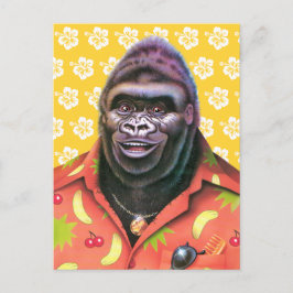 Cartão Postal Desenho de gorila vaidoso em cartão-postal.