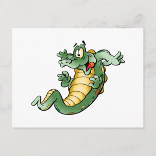 Cartão Postal Desenho de Jacaré Fofo