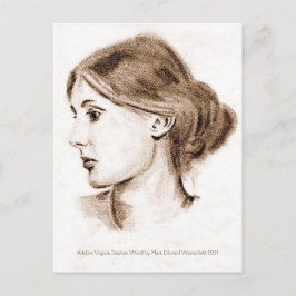 Cartão Postal Desenho De Lápis Suave 2004: Virgina Woolf