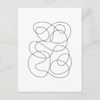 Desenho de linha de Abstrato contemporâneo preto e