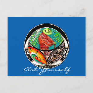 Cartão Postal Desenho de Lizard Kung Fu