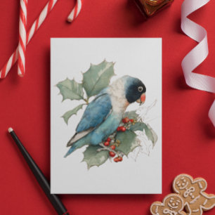 Cartão Postal Desenho de Lovebird Mascarado Preto