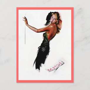 Cartão Postal Desenho de moda da Vintage retro Paris