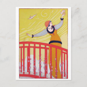 Cartão Postal Desenho de Moda de Verão Amarelo Charles Martin Ar