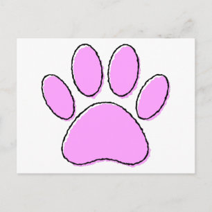 Cartão Postal Desenho de Pata de Cachorro Fofo
