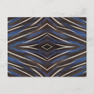 Cartão Postal desenho de pena de galinha d'angola diamante