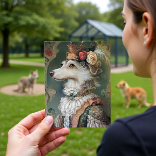 Cartão Postal Desenho de retrato real de cão barroco