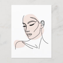 Desenho de rosto de mulher de uma linha n.o 2