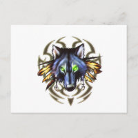 Desenho de tatuagem tribal de lobo