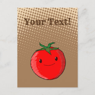 Cartão Postal Desenho De Tomate De Cartoon Bonito Com Gradiente