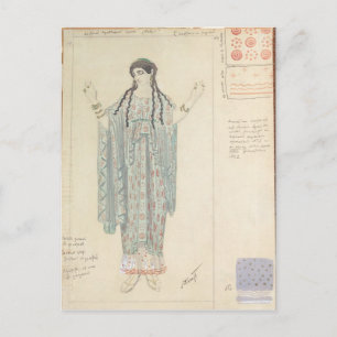 Cartão Postal Desenho de traje de dama de companhia para Hipólit