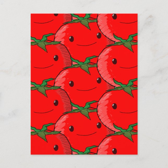 Cartão Postal Desenho de um grande padrão de tomate (Frente)