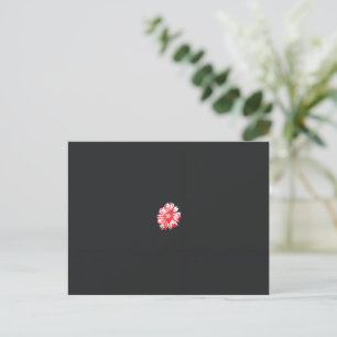 Cartão Postal desenho de uma flor vermelha sobre fundo branco