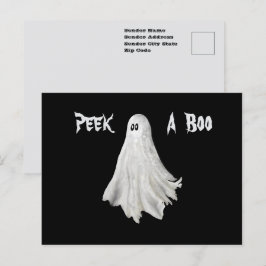 Cartão Postal Desenho Divertido do Fantasma do Halloween Passado