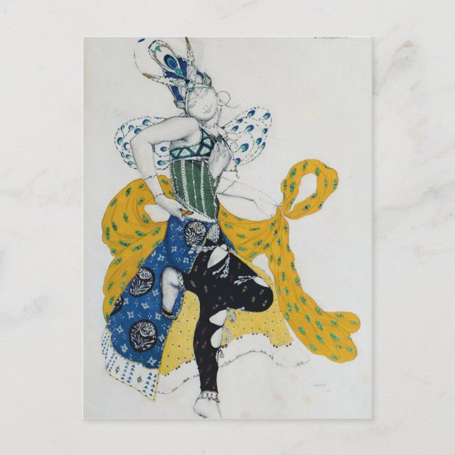 Cartão Postal Desenho do balé 'La Peri' (Frente)