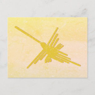 Cartão Postal Desenho do Beija-flor das Linhas de Nazca, Peru