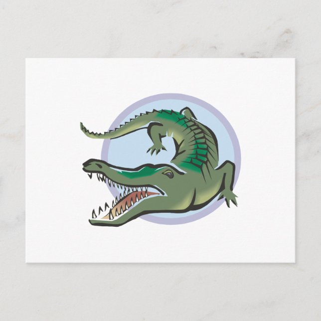 Cartão Postal Desenho do Círculo de Crocodilo/Jacaré (Frente)