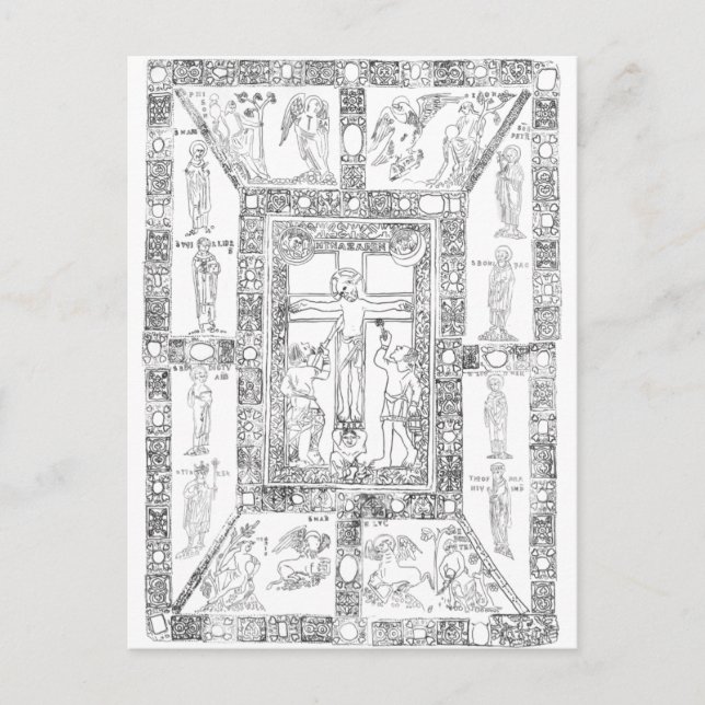 Cartão Postal Desenho do Codex aureus epternacensis (Frente)