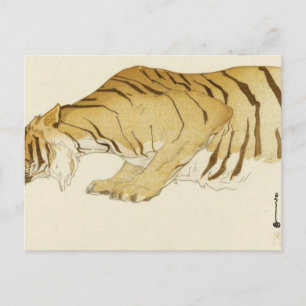 Cartão Postal Desenho Do Jardim Zoológico Tiger Dobutsu-En Tora