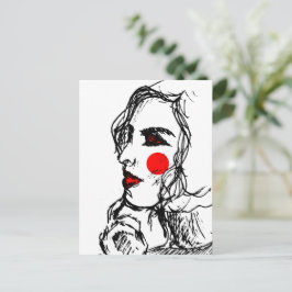 Cartão Postal Desenho do Modelo de Moda