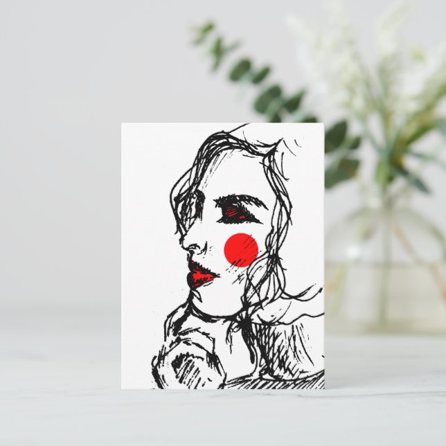 Cartão Postal Desenho do Modelo de Moda (Em pé/Frente)