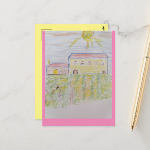 Cartão Postal Desenho do País de Vinho Bordéus