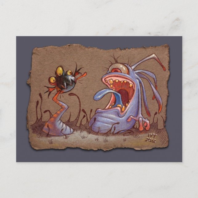 Cartão Postal Desenho do Papel da cinza: Tail Biter (Frente)