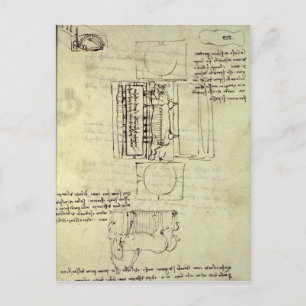 Cartão Postal Desenho do Poço de Casting para o Cavalo de Sforz