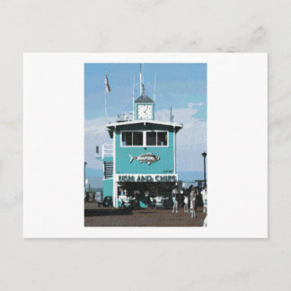 Cartão Postal Desenho do Restaurante Peixes e Chips