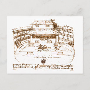 Cartão Postal Desenho do Teatro Swan de DeWitt