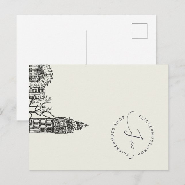 Cartão Postal Desenho do Tom do Flickermuse Mocha Mousse (Frente/Verso)