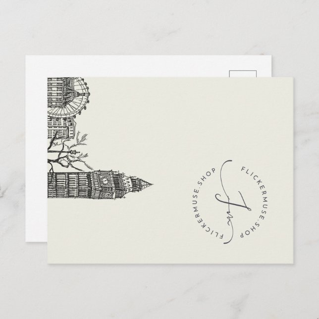 Cartão Postal Desenho do Tom do Flickermuse Mocha Mousse (Frente/Verso)