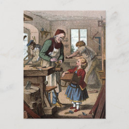 Cartão Postal Desenho do vintage: A oficina
