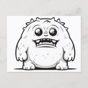 Cartão Postal Desenho esboço monstro pequeno