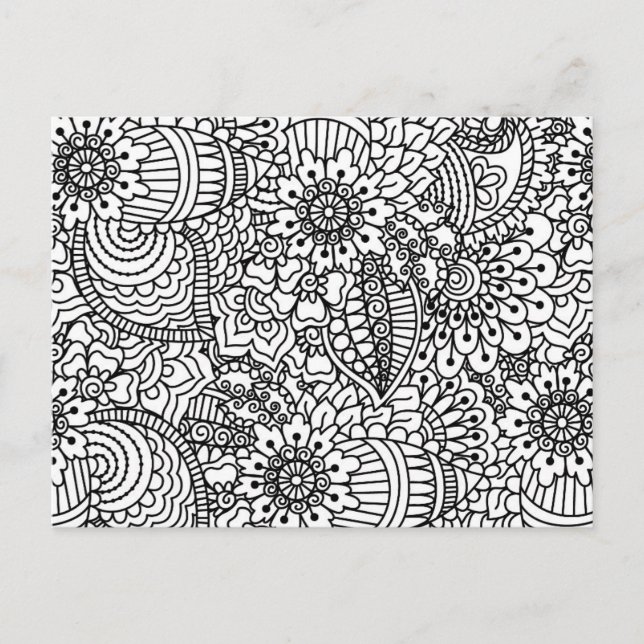 Cartão Postal Desenho Floral (Frente)