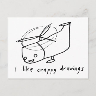 Cartão Postal desenho foto realista de um helicóptero