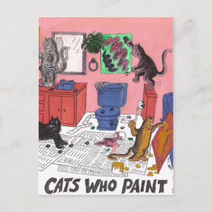 Cartão Postal Desenho Humorístico De Cores De Casas Que Tintam