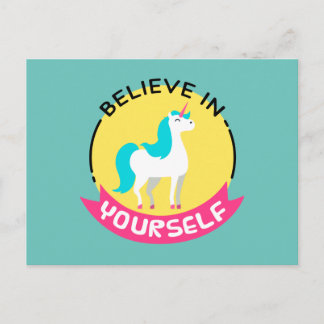 Cartão Postal Desenho motivacional "Acredite em si mesmo" do Uni