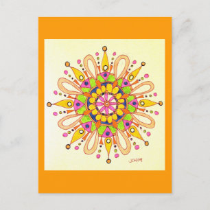 Cartão Postal Desenho original de Mandala