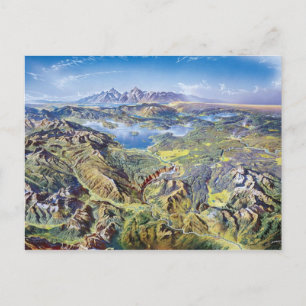 Cartão Postal Desenho panorâmico de Yellowstone