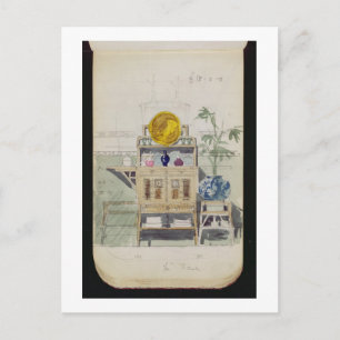 Cartão Postal Desenho para um aparador, c.1860s-70s (aquarela e 