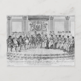 Cartão Postal Desenho representando Napoleão I e os soberanos